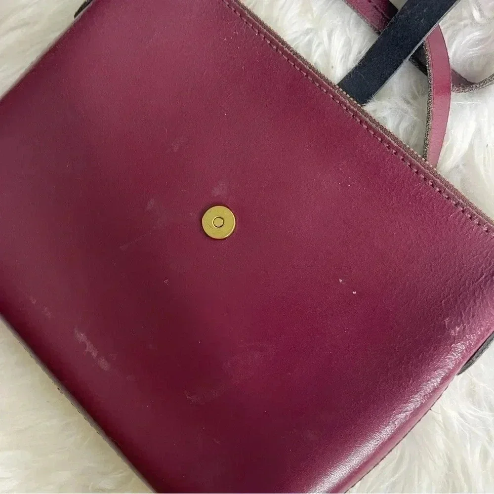 J. Crew Burgundy Leather Crossbody Purse